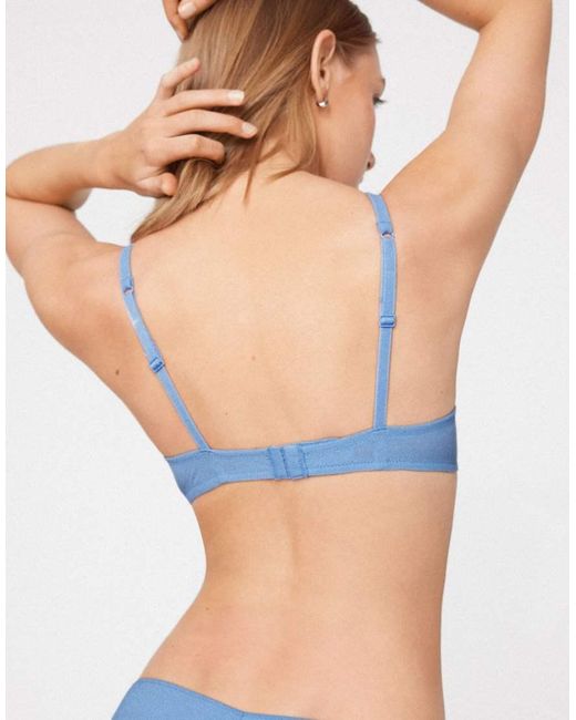 Tezenis Blue Athens Microfibre Push-Up Bra