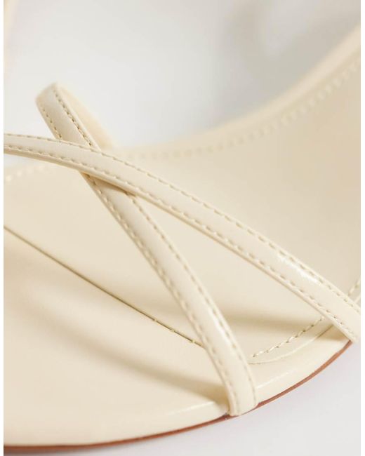 Mango White Strappy Kitten Heeled Sandal