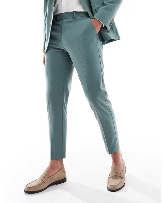 ASOS Blue Tapered Suit Trousers for men