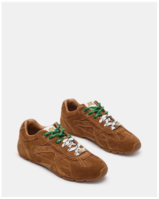 Steve Madden Brown Asiel Trainers With Contrast Laces