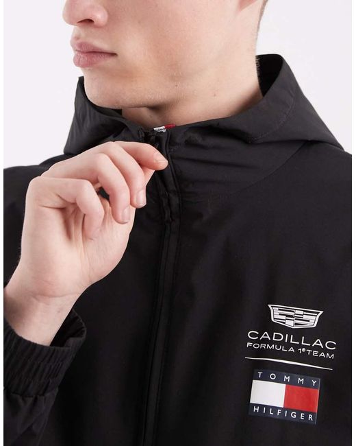 Tommy Hilfiger Black X Cadillac F1 Windbreaker Jacket for men