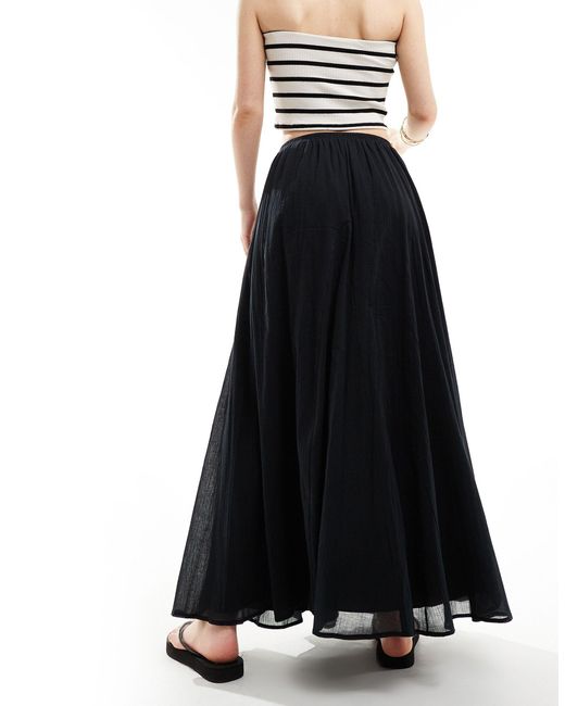 ASOS Black Maxi Skirt With Godet Detail