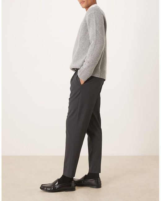 ASOS Gray Smart Tapered Chino Trousers for men
