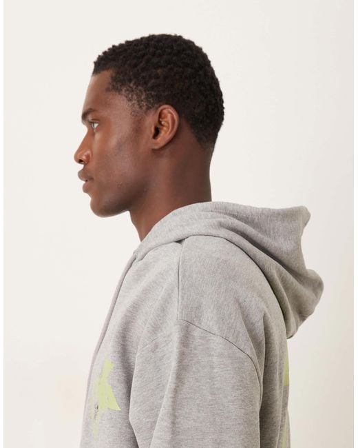 ASOS Gray Oversized Hoodie With Fruit Print for men
