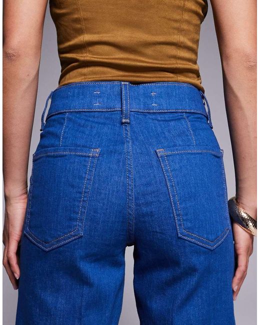 River Island Blue Relaxed Flare Jean