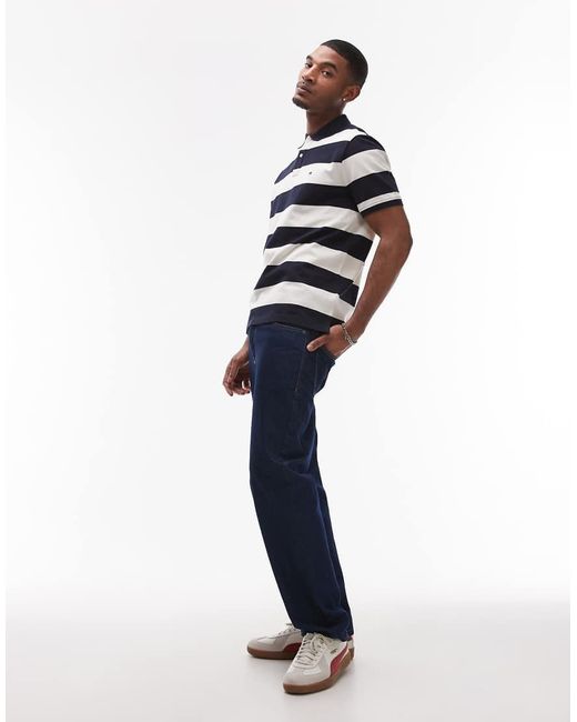Tommy Hilfiger Blue Stripe Regular Polo Shirt for men