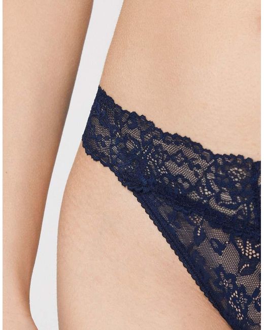 Tezenis Blue High-Cut Lace G-String