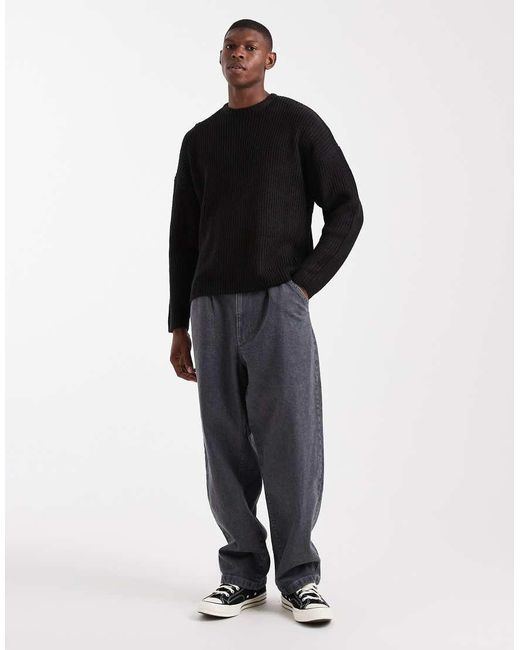 Jersey Extragrande De Punto Inglés De Only & Sons de hombre de color Black