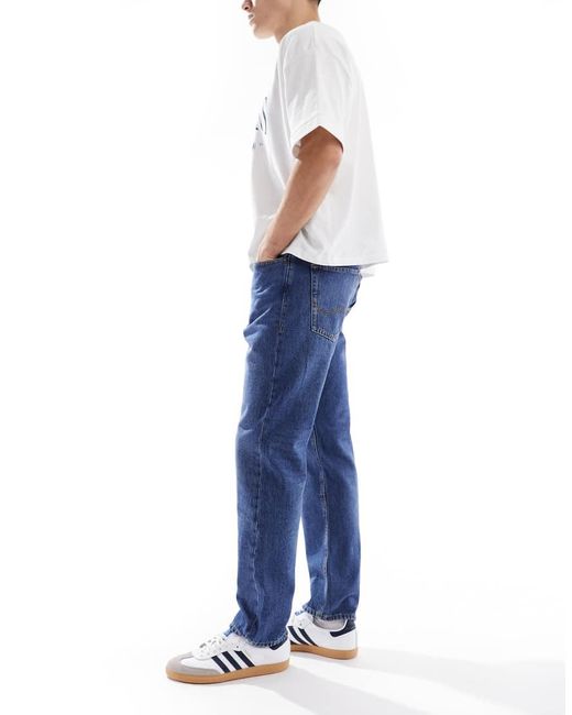 Jack & Jones Blue Chris Straight Rigid Jeans for men
