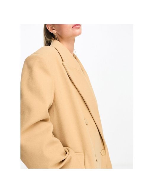 Asos weekend collective manteau long oversize camel ASOS en coloris Neutre Lyst