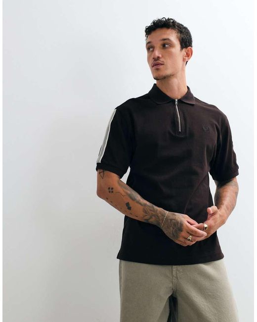 Fred Perry Black Tennis Net Tape Polo Shirt for men