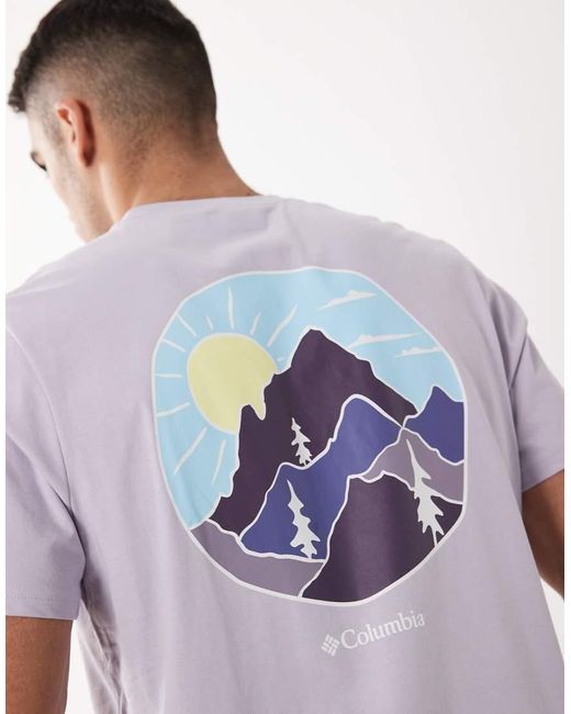 Columbia Purple Csc Outdoor Back Graphic T-shirt for men