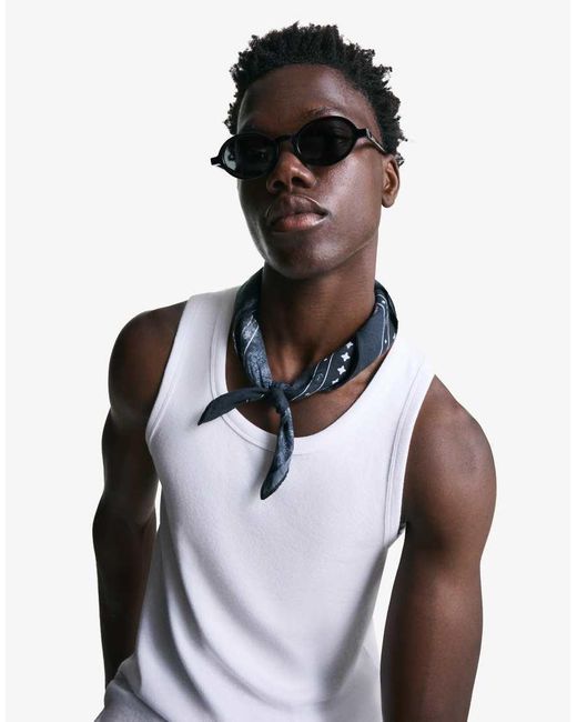 Bershka Black Printed Neckerchief for men