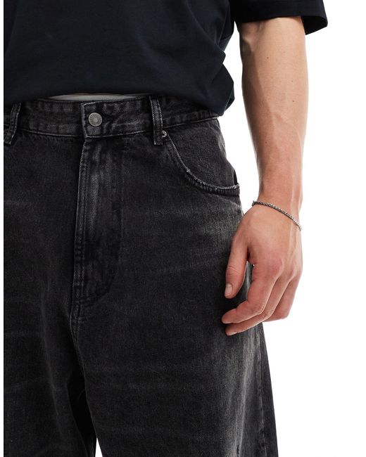 Pull&Bear Black Distressed Super baggy Jean for men