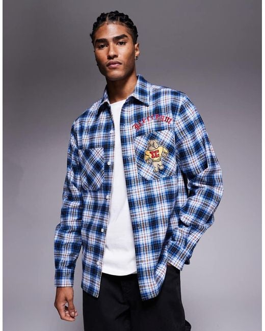 Camicia A Maniche Lunghe di ICECREAM in Blue da Uomo