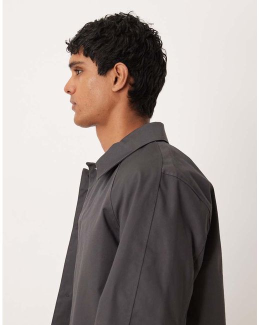 ASOS Gray Oversized Trench Coat for men