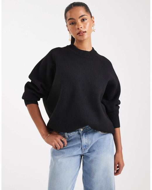 ASOS Black Longline Structured Sweater