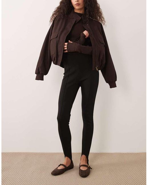ASOS Black Pintuck Stirrup leggings
