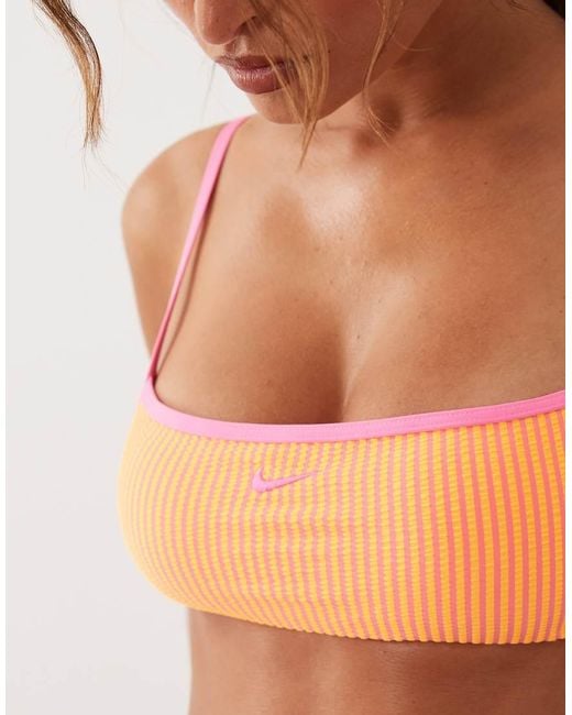 Nike Orange Nike Square Neck Bikini Top
