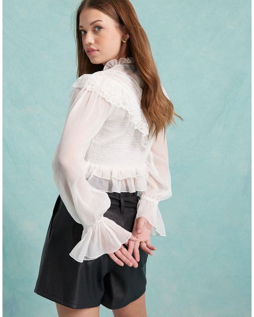 Miss Selfridge White – victoriana – bluse