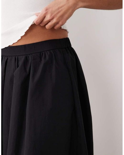 ASOS White Volume Detail Midi Skirt