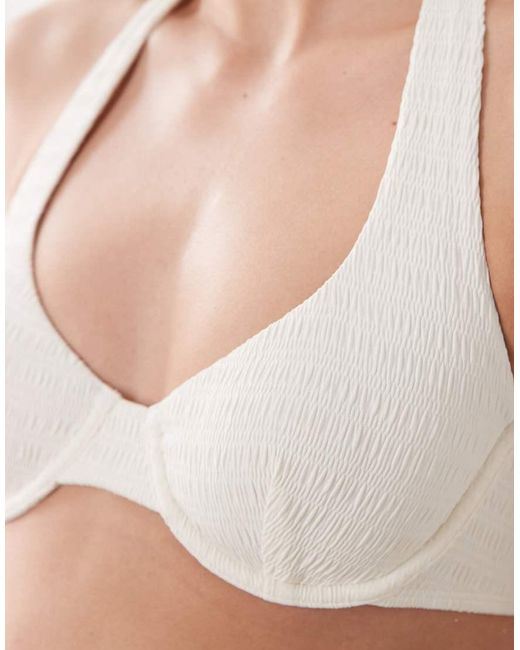 Free Society Natural Ruffle Underwire Bikini Top