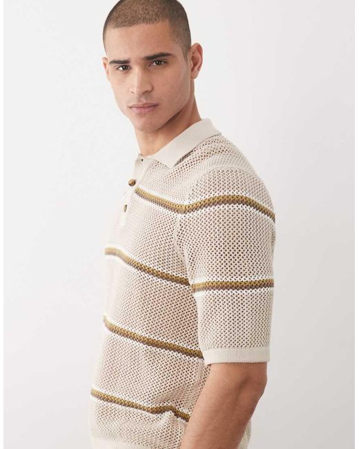 Only & Sons Natural Open Knit Relaxed Fit Shirt for men