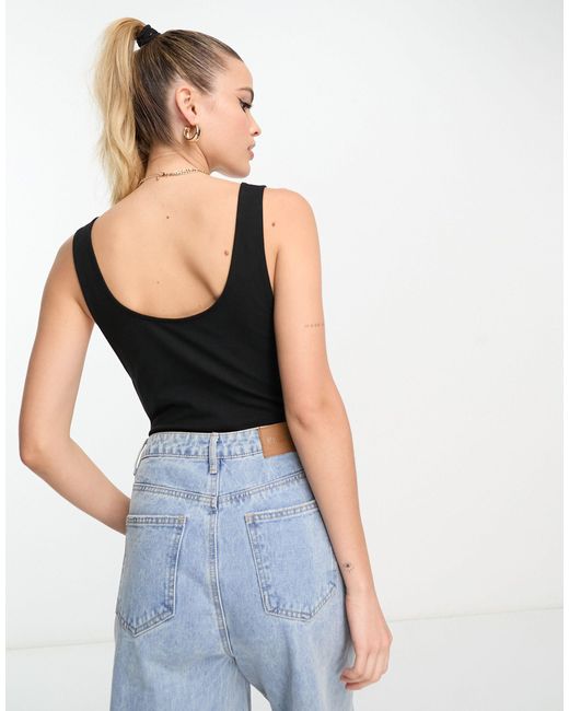 ASOS White Asos Design Tall Scoop Back Bodysuit With Drop Arm Hole