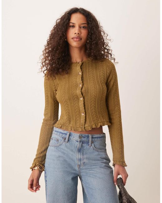 ASOS Blue – strickjacken-top im häkeldesign