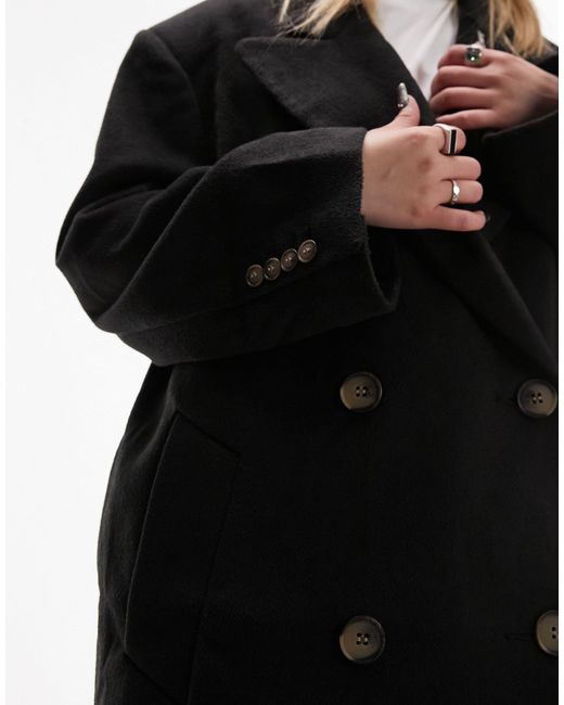 Topshop Unique Black Smart Oversized Coat