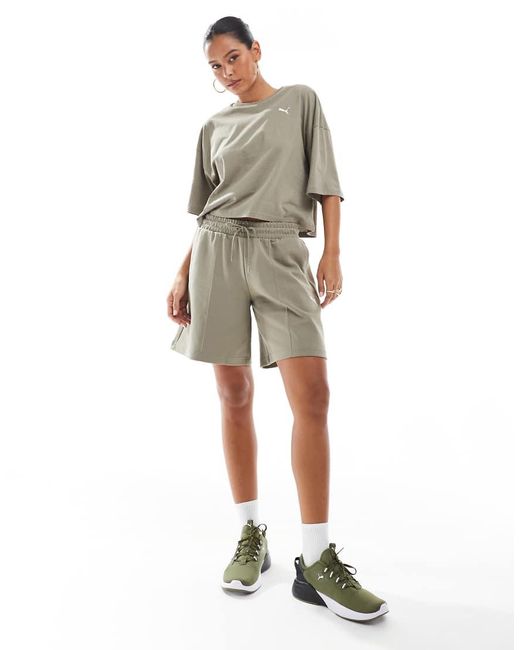 PUMA Green Wardrobe Ess Oversized Short T-Shirt