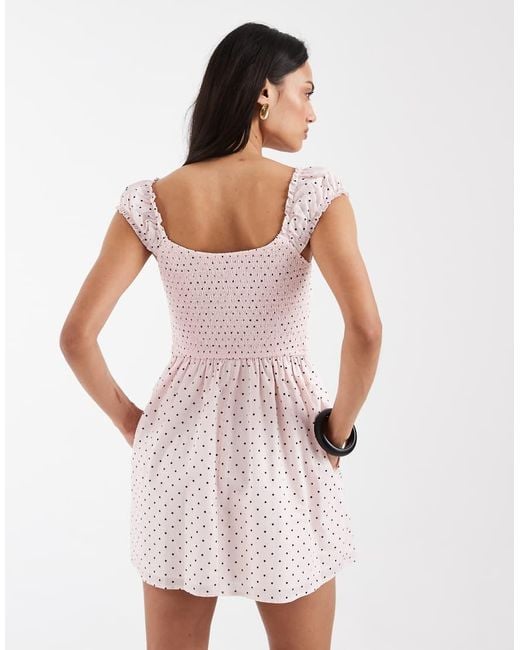Hollister White Milkmaid Smocked Waist Mini Dress