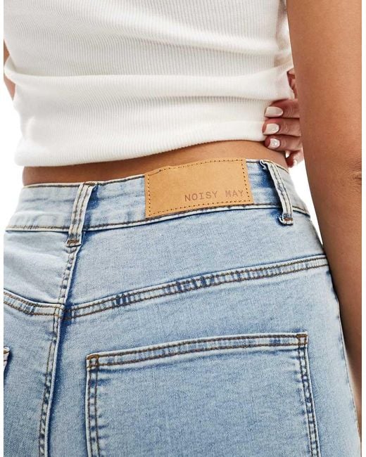 Noisy May Blue Callie High Waist Skinny Jeans