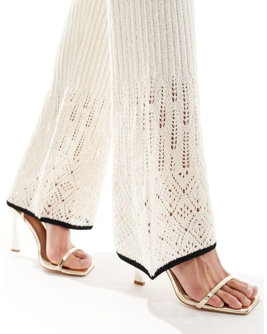 River Island White Knitted Trousers