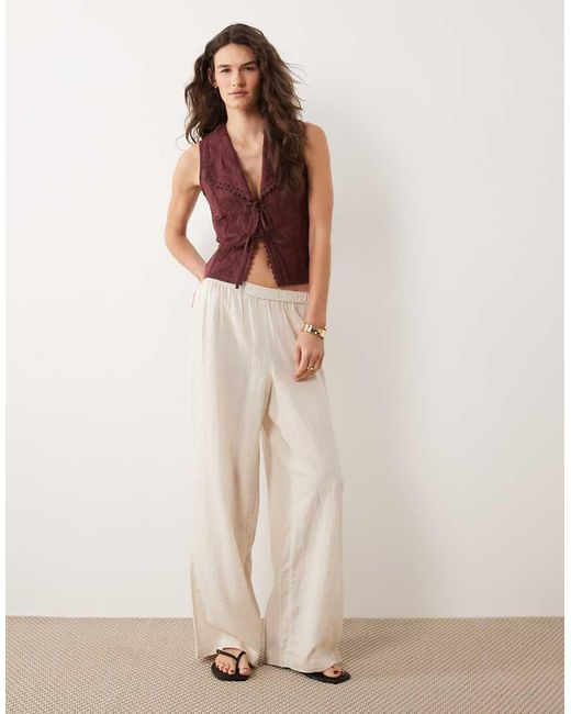 Miss Selfridge Embroidered Tie Front Vest