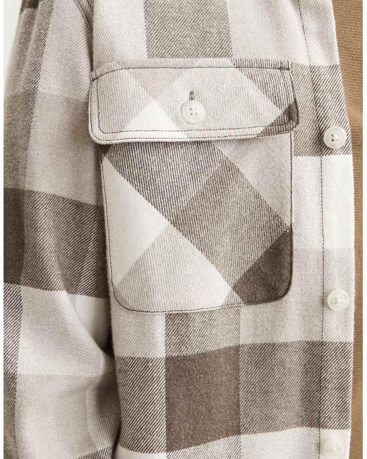 Camicia Giacca Color Cioccolato/ Prugna di Jack & Jones in Natural da Uomo