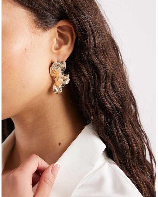 ASOS Black Stud Earrings With Half-petal Design