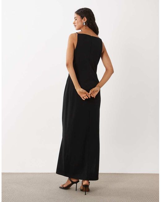 Aware White Sleeveless Boat Neck Maxi Dress
