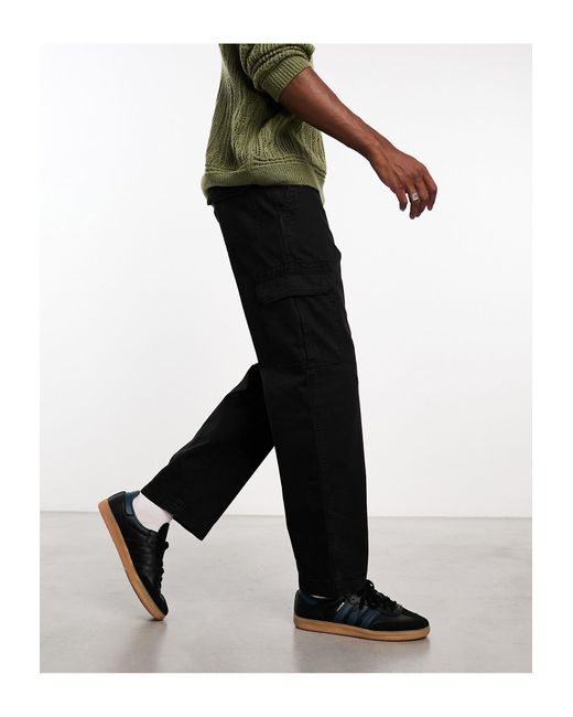 Cotton On Black Cotton On Relaxed Cargo Trousers for men