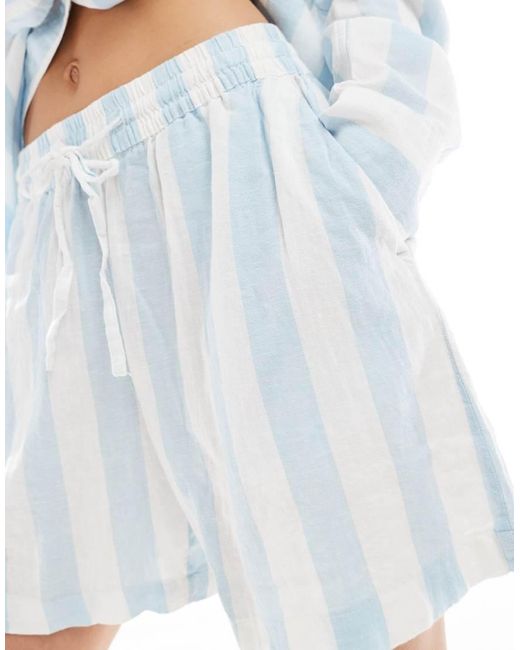 Vero Moda White Linen Touch Shorts Co-ord