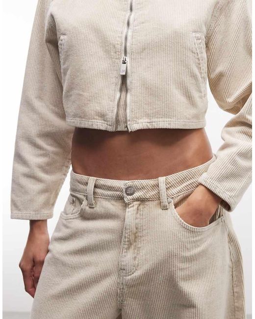 Liquor N Poker White Baggy Horseshoe Cord Jeans Co-Ord