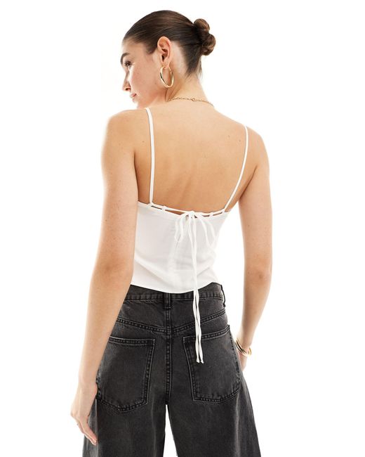 Pull&Bear White Strappy Wrap Cami Top
