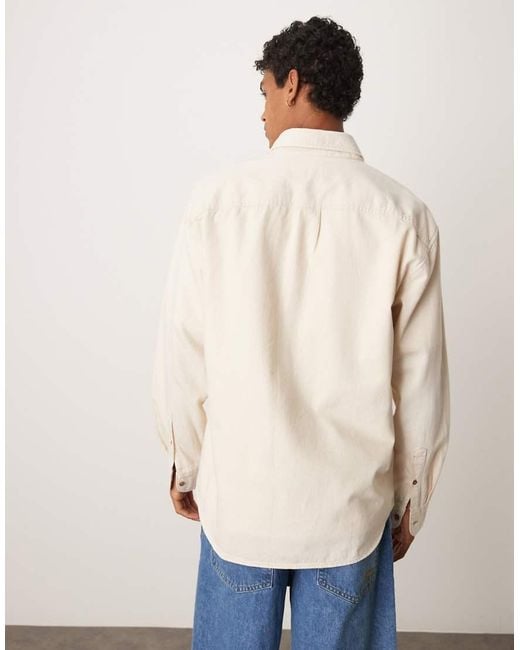 Camisa Vaquera Color Crema De Manga Larga De -Neutro Abercrombie & Fitch de color Natural