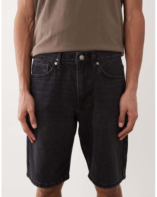 River Island Natural Washed Denim Shorts for men