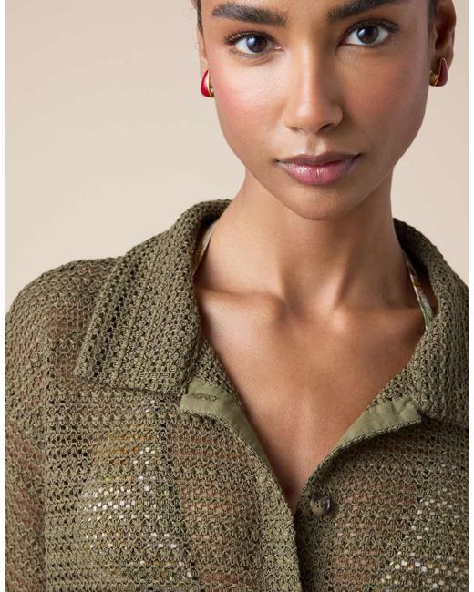 Calzedonia Green Mesh Beach Shirt