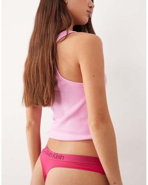 Calvin Klein Red Ck Cotton Thong