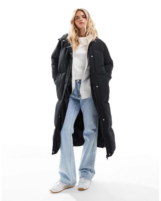 Threadbare Petite Blue – langer steppmantel