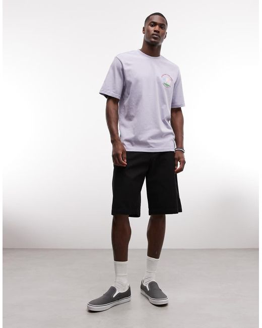Stan Ray Purple Elephant Graphic Back Print Short Sleeve T-shirt for men
