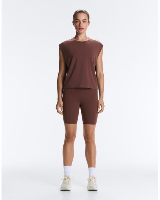 Oysho Purple Cotton Blend Sleeveless Seamless T-shirt