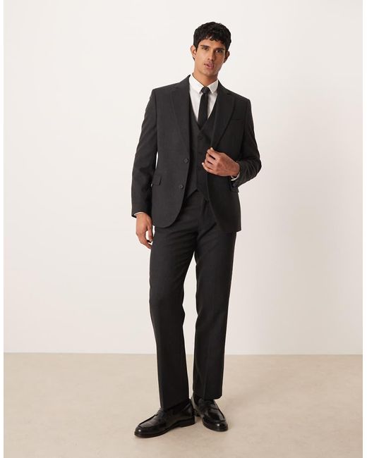 ASOS Black Wool Look Slim Suit Jacket for men